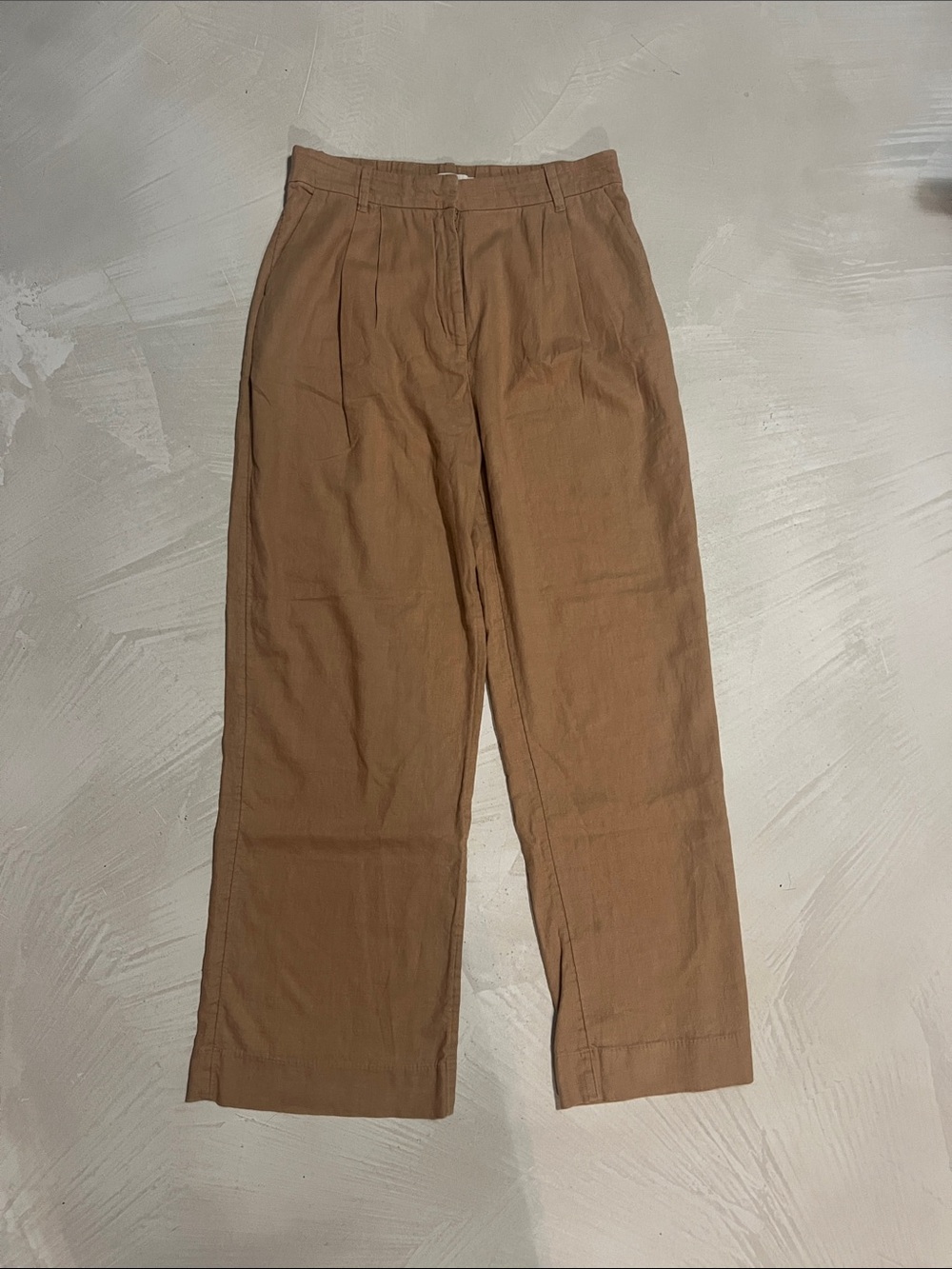 Abercrombie & Fitch Women's Light Peach Straight-Leg Trousers